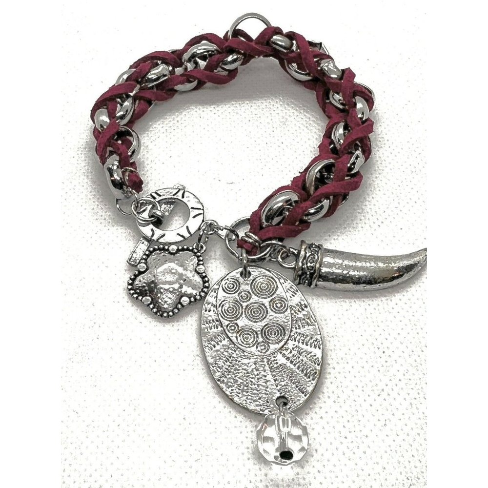 Red String and Chain Fashion Bracelet With charms
